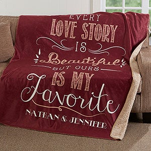 Love Story Personalized 50x60 Sherpa Blanket