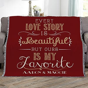 Love Story Personalized 56x60 Woven Throw