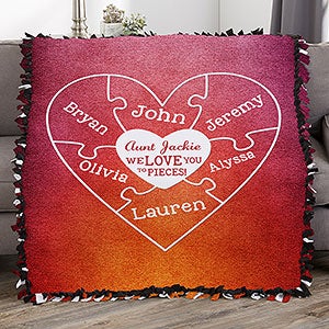 We Love You To Pieces Personalized 50x60 Tie Blanket