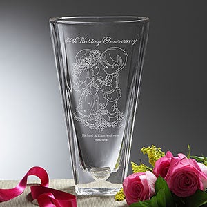 Personalized Anniversary Crystal Vase - Precious Moments