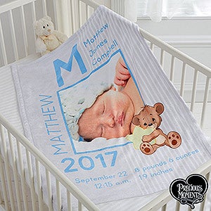 Precious Moments® Baby Boy Personalized Fleece Photo Blanket