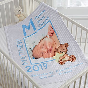 Personalized Precious Moments Photo Baby Blanket For Boys