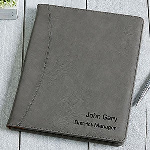 Personalized Full Pad Portfolio - Signature Series - Charcoal