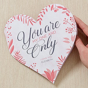 My One & Only Personalized Heart Greeting Card