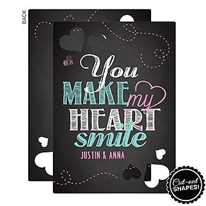 You Make My Heart Smile Personalized Cutout Greeting Card