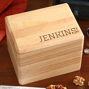 Personalized Recipe Box - Family Name Established