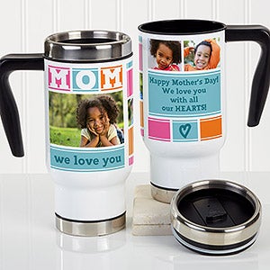 MOM Photo Collage Personalized Commuter Travel Mug