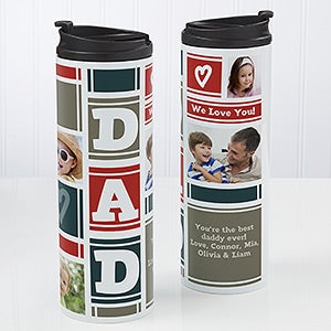 Personalized Photo Travel Tumbler - Dad Photo Collage