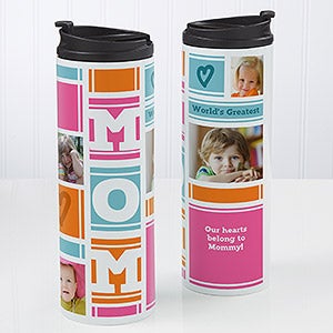 MOM Photo Collage Personalized 16oz. Travel Tumbler