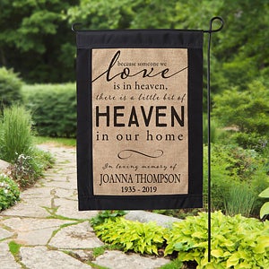 Personalized Memorial Burlap Garden Flag - Heavin In Our Home