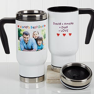 Personalized Photo Commuter Travel Mug - Photo Message For Him