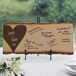 Wedding Guest Book Personalized Basswood Planks- Large