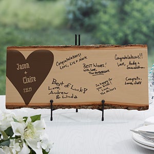 Personalized Wood Wedding Guest Book