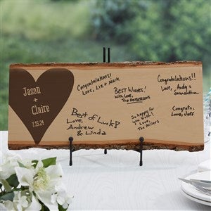 Personalized Wood Wedding Guest Book