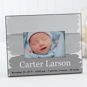 Personalized Watercolor Baby Boy Picture Frame - Bundle Of Joy