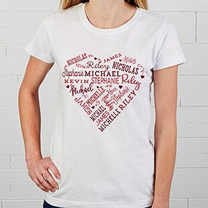 Personalized Apparel - Close To Her Heart - Ladies Fitted Tee - Ladies Large - White