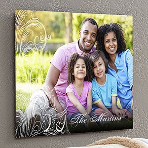 Personalized Photo Flourish ChromaLuxe® Metal Panel- 16x20