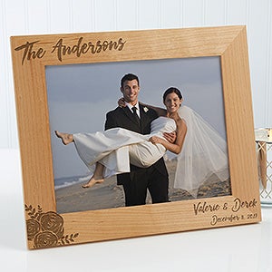 Modern Chic Wedding Engraved Personalized Picture Frame- 8 x 10