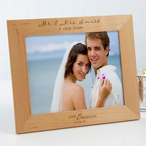 Personalized Wood Wedding Frame - Wedding Elegance - 8x10