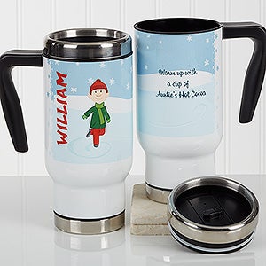 Ice Skating Character Personalized Commuter Travel Mug