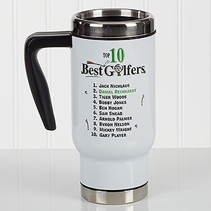 Top 10 Golfers Personalized Travel Mug