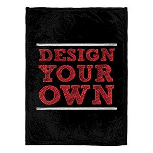 Design Your Own Personalized Fleece Blanket - Black