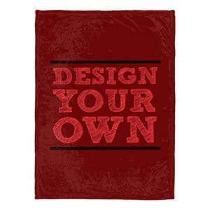 Design Your Own Personalized Fleece Blanket - Burgundy