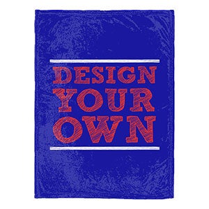 Design Your Own Personalized Fleece Blanket - Blue