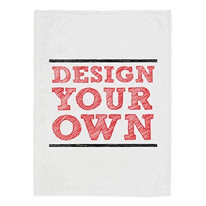 Design Your Own Personalized Fleece Blanket - White