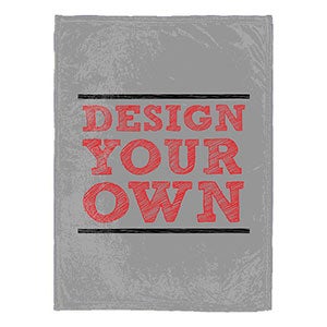 Design Your Own Personalized Fleece Blanket - Grey