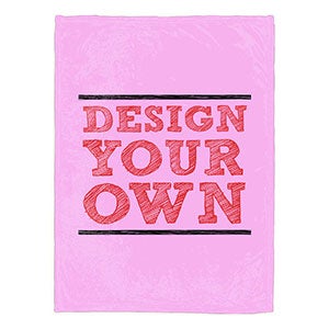 Design Your Own Personalized Fleece Blanket - Pink