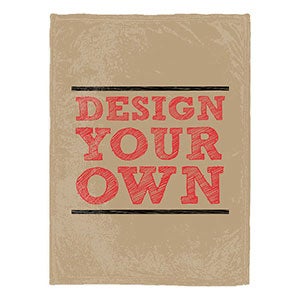 Design Your Own Personalized Fleece Blanket - Tan