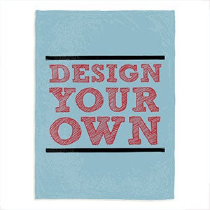 Design Your Own Personalized Fleece Baby Blanket - Baby Blue