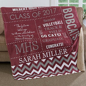 School Memories Personalized Premium 60x80 Sherpa Blanket