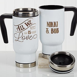 Personalized Travel Mugs - Love Quotes