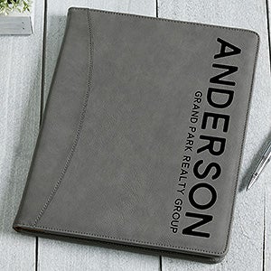 Personalized Charcoal Full Pad Portfolio - Bold Style