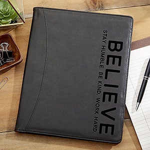 Personalized Black Full Pad Portfolio - Bold Style