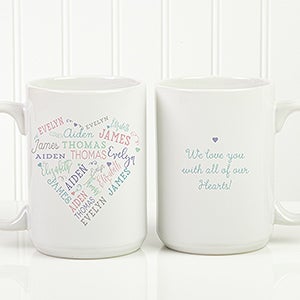 Personalized Coffee Mug - Close To Her Heart - 15 Oz.