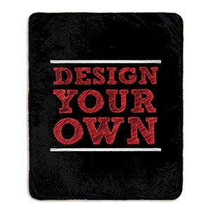 Design Your Own Personalized Sherpa Blanket- Black