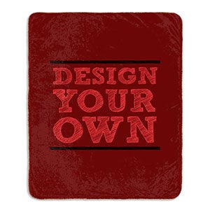 Design Your Own Personalized Sherpa Blanket- Burgundy