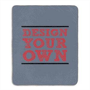 Design Your Own Personalized Sherpa Blanket- Slate Blue