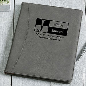 Sophisticated Style Charcoal Personalized Portfolio