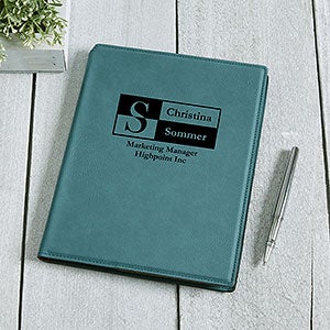 Sophisticated Style Teal Personalized Padfolio