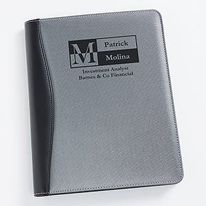 Sophisticated Silver & Black Personalized Portfolio