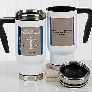 Personalized Lawyer Quote Commuter Travel Mug - Legal Ease