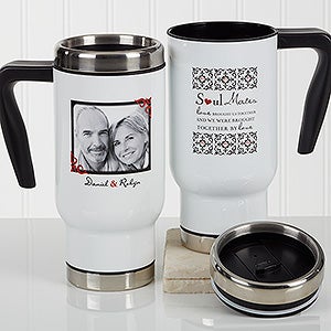 Personalized Romantic Photo Commuter Travel Mug - Soul Mates