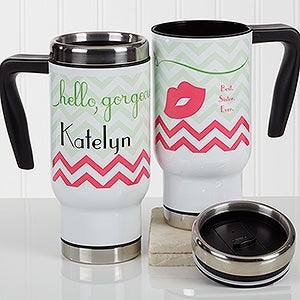 Personalized Commuter Travel Mug - Good Morning, Beautiful