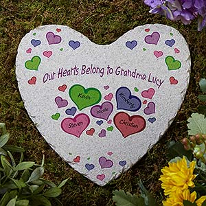 Personalized Heart Garden Stone - My Heart Belongs To