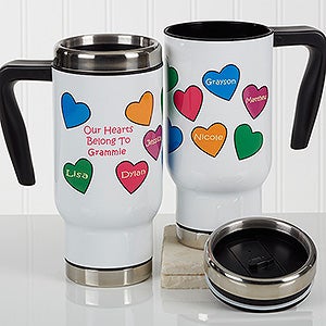 Personalized Commuter Travel Mug - Our Hearts Belong To You