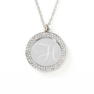 Pave Stone Personalized Monogram Necklace